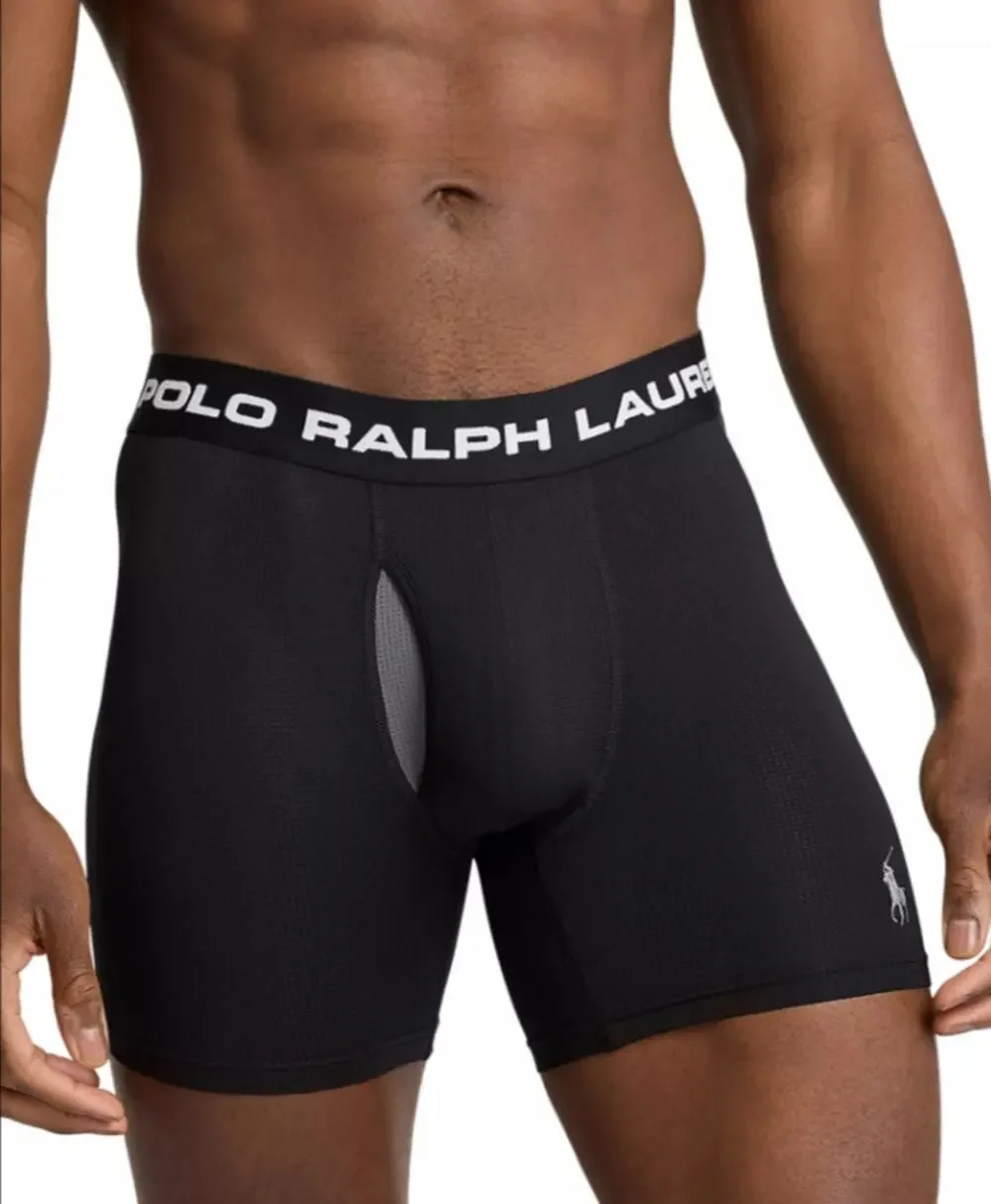 Polo Ralph Lauren Men's Large Black 3 Pack Ultimate Support Boxer Briefs V5-11